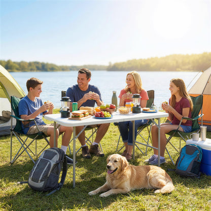 47" x 24" Folding Camping Table, Adjustable Height