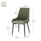 Upholstered Kitchen Chairs, Modern Dining Chairs Set of 2 with Diamond Tufting and Steel Legs for Dining Room, Green