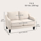 Loveseat Sofa, Modern Couch with Pocket Spring, Linen Upholstered, Thick Padded, Beige