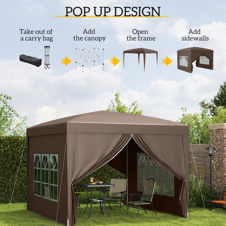 10' x 10' Coffee Pop-Up Party Tent Gazebo with Carry Bag