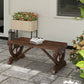 Rustic Wood Wheel Outdoor Garden Bench for 2-Person with a Unique Wheel Design on the Legs & Strong Build, Brown