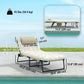 2-Piece Folding Lounge Chairs with Adjustable Backrest, Tanning Chair with Cushion, Side Pocket, Headrest, Beige