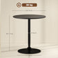 27.6" Round Kitchen Table for 2, Modern Small Dining Table with Wood Veneer, Steel Base for Dining Room, Black