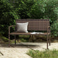 Rattan Wicker Loveseat Garden Furniture Leisure Chair with Armrests Brown
