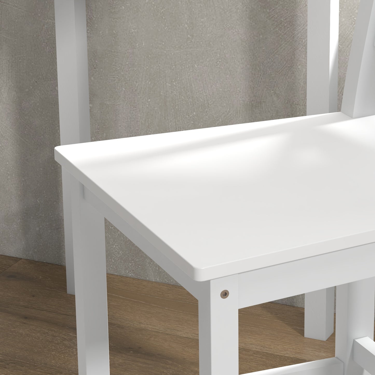 Counter Height Stools Set of 2, Farmhouse Bar Stools with Backs, Solid Wood Counter Stools for Kitchen Island White