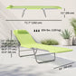Outdoor Lounge Chair, Portable Adjustable Reclining Seat Folding Chaise Lounge Patio Camping Beach Tanning Chair Bed with Pillow, Light Green