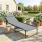 Folding Lounge Chair, Adjustable Chaise Lounge with Headrest, Reclining Lounger Cot for Camping, Hiking, Light Grey