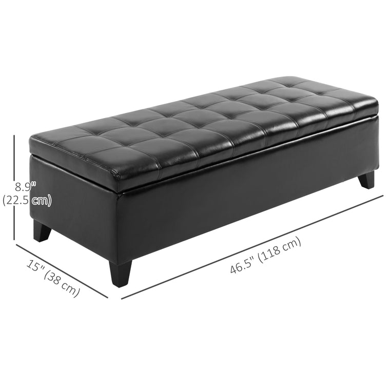 51" Storage Ottoman Bench with Wood Legs