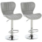 Set of 2 Counter Height Bar Stools Swivel Stool Height Adjustable Bar Chairs with Footrest for Kitchen Dining Home Pub, Grey