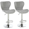 Set of 2 Adjustable Swivel Counter Stools - Grey