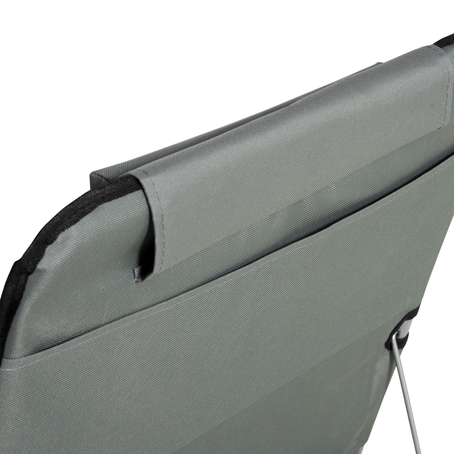 Set of 2 Sun Lounger Beach Mat Folding Lounge Chair Mat with Adjustable Back Steel Frame Head Pillow Carry Bag Grey