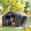 10' x 10' Galvanized Bike Storage Shed with Roll-Up Door