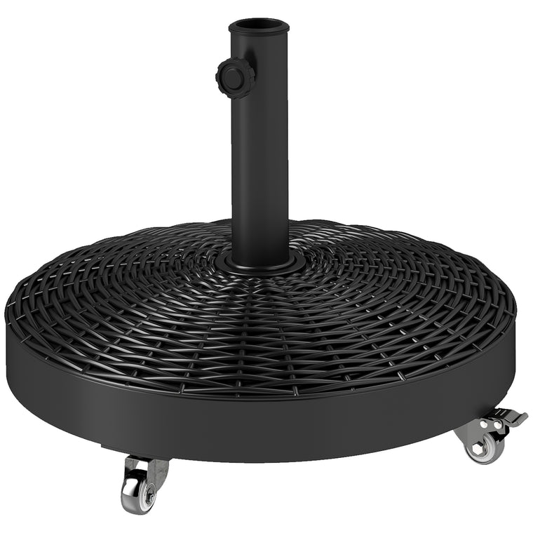 55 lbs Black Cement-Filled Round Umbrella Base