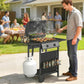 2-Burner Propane Gas Grill, 18000 BTU BBQ Grill with Wheels, Warming Rack, Shelf, Thermometer, Grease Cup, Black