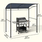 7' x 5' BBQ Grill Gazebo Tent, Garden Grill Canopy with Steel Frame and Hooks, Outdoor Sun Shade, Grey