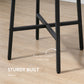 31.5" Round Dining Table, Industrial Style Kitchen Table with Steel Legs, Rustic Brown