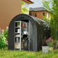 Outdoor Storage Shed, Heavy Duty Galvanized Steel Portable Shed for Bike, Motorcycle, Garden Tools, Black - 5' x 8'