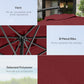 9.7ft Offset Patio Umbrella Garden Hanging Parasol Banana Cantilever Umbrella with Base, Crank, Wine Red