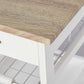Rolling Kitchen Island Cart, Mobile Utility Storage Cart with Drawer, Wire Storage Basket, Removable Tray, White