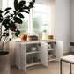 Sideboard Cabinet, Buffet Table with 2 Double Doors and Adjustable Shelves for Living Room, Entryway, White