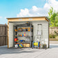 8' x 4' Galvanized Metal Shed with Double Doors