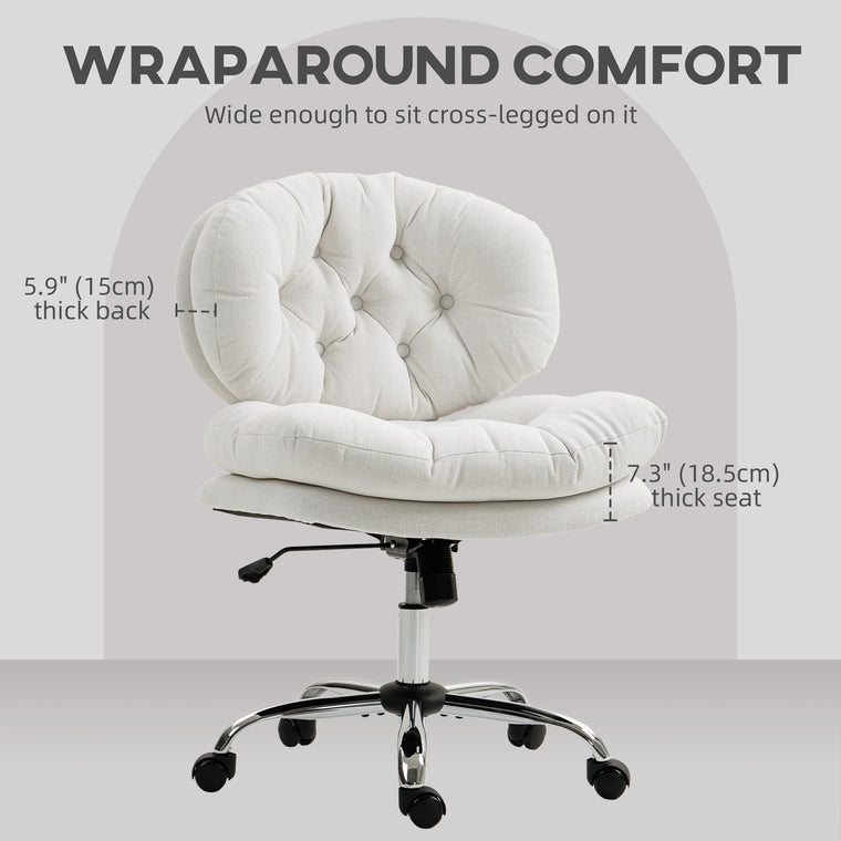 Armless Office Chair with Adjustable Height