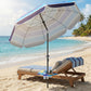 Beach Umbrella Adjustable Tilt Sunshade with Foldable Table Cup Holder 78" Multicolor