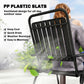 Folding Garden Chairs, Garden Dining Chairs with Plastic Slatted Seat Back, Armrests, Steel Frame, Set of 4, Black