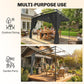 10' x 10' Retractable Pergola Canopy, Outdoor Pergola with Curtains, Metal Garden Gazebo Sun Shade Shelter for Patio