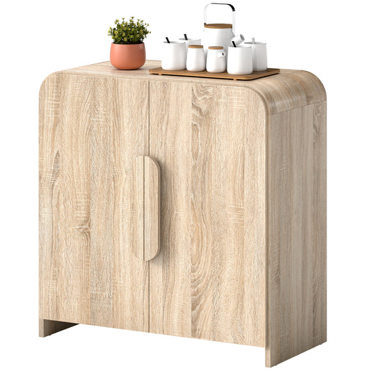 31.5" Sideboard Buffet Cabinet with Soft-Close Door - Natural Wood