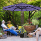 10.7FT Patio Umbrella with 8 Ribs, Crank, Push Button Tilt, Air Vents, for Backyard, Deck and Lawn, Purple