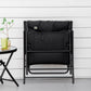 Foldable Lounge Chair, Fabric Upholstered Recliner, Outdoor Lounger with Armrest, Metal Frame for Backyard, Blue