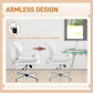 Criss Cross Chair, Armless Wide Office Chair with Leathaire Upholstery, Tilting, No Wheels, White