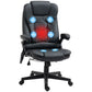 Executive Heated Massage Office Chair, High-Back Reclining Swivel Chair, Vibrating Adjustable Leather Chair, Black