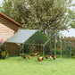 Metal Chicken Coop, 9.8 x 11.2 FT Walk-in Chicken Run with Cover, Lockable Door, Outdoor Poultry Cage for 10-15 Chickens - 9.8' x 11.2'