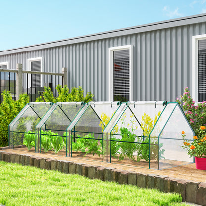 Clear Portable Mini Tunnel Greenhouse with Zippered Doors