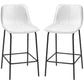 Bar Stools Set of 2, Upholstered Counter Height Bar Chairs, Kitchen Stools with Steel Legs