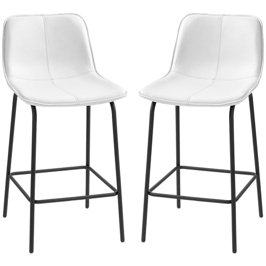 Upholstered Counter Height Bar Stools Set of 2 - Cream