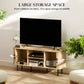 TV Stand Cabinet for TVs up to 55 Inches, TV Unit with Storage Shelves and Cabinets for Living Room, Oak Tone