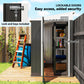Outdoor Storage Shed Lean to Shed Outdoor Metal Tool Shed with Lockable Door and Air Vents, Dark Grey