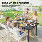 47" x 28" Outdoor Dining Table for 4, Rectangular Patio Table with Slatted Top and Rounded Edges, Grey
