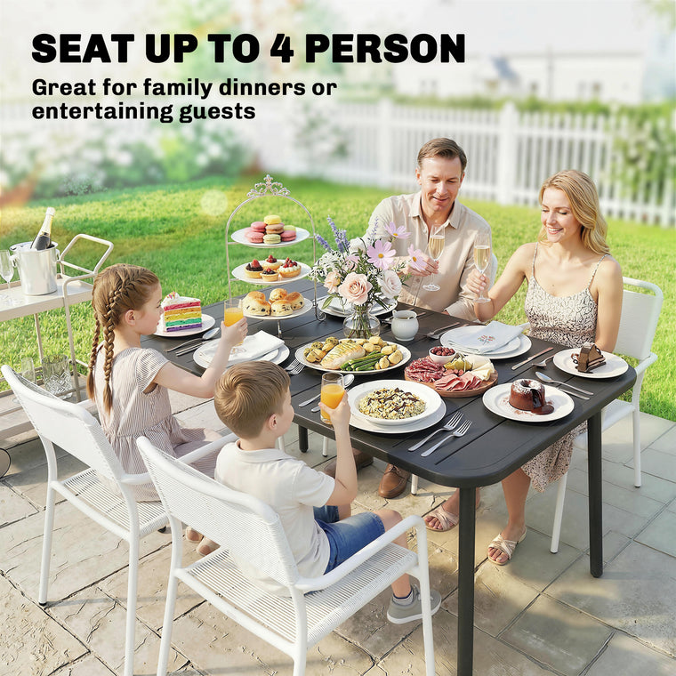 47" x 28" Rectangular Dining Table with Slatted Top