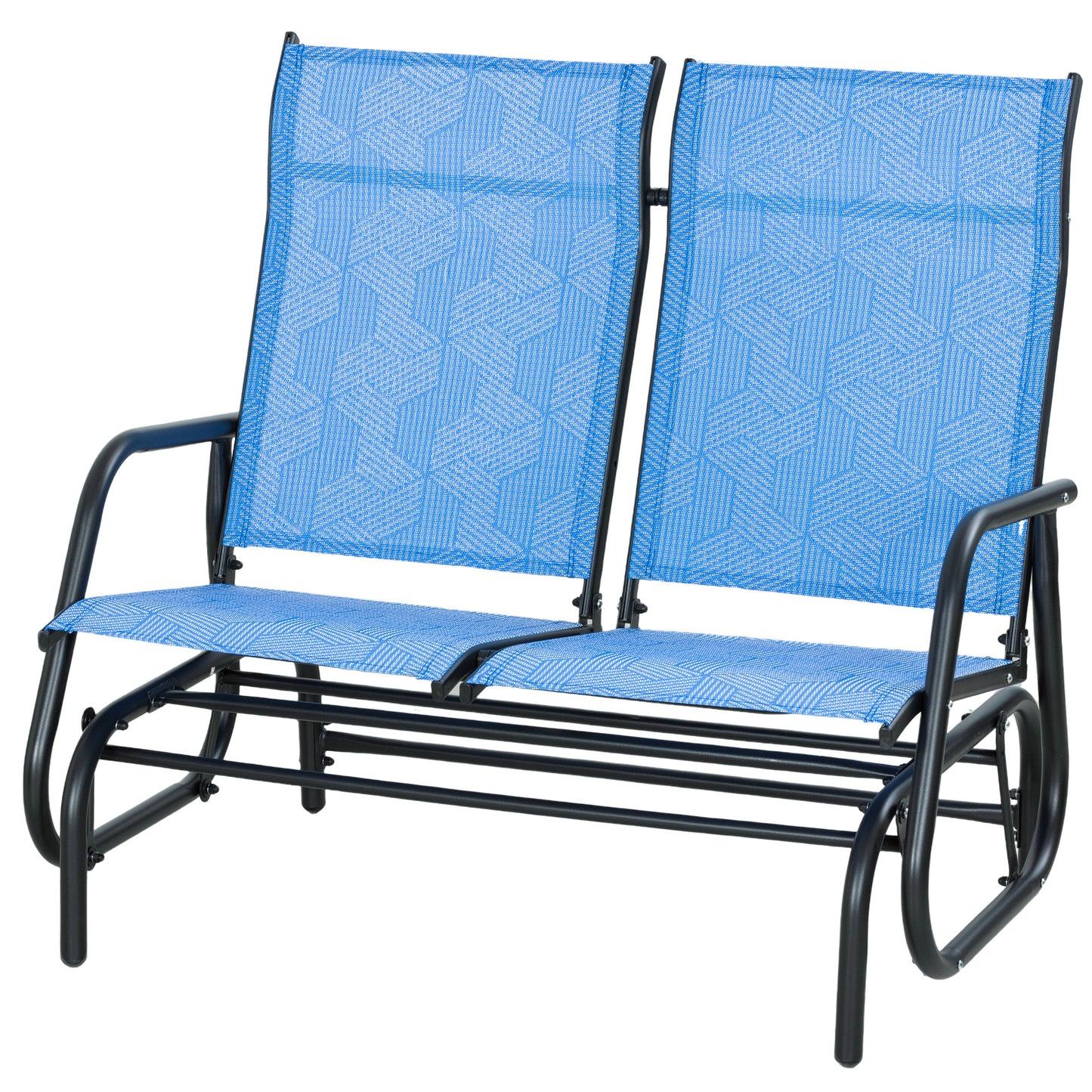 Outdoor Glider Bench, Patio Glider for 2 Persons, Blue