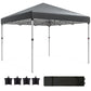 10' x 10' Pop Up Canopy with Sidewalls, Roller Bag, Height Adjustable Instant Tent for Outdoor, Garden, Patio, Grey