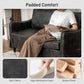 55" Loveseat Sofa, Small 2 Seater Couch with Solid Wood Legs, Modern PU Leather Upholstered Sofa for Small Spaces, Grey