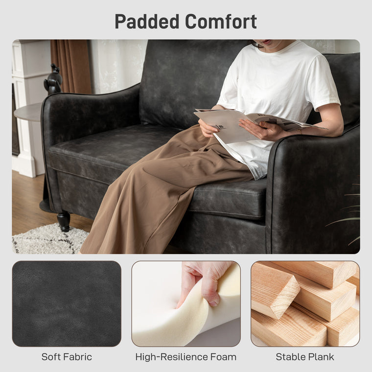 55" 2-Seater Loveseat Sofa with Wood Legs