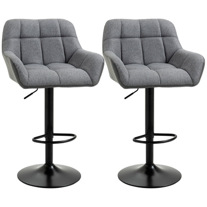 Swivel Adjustable Bar Stools Set of 2 - Grey