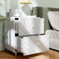 Mid-Century Bedside Table, Nightstand with 2 Drawers, Side End Table for Bedroom, White