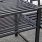 Steel Garden Bench w/ Middle Table, Umbrella Hole, Double Seat for Outdoor, Patio, Backyard Weather-Resistant Frame, Black