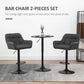 Swivel Barstools Set of 2 Adjustable Bar Stools with Footrest Armrests and PU Leather Back for Dining Room Black, Grey